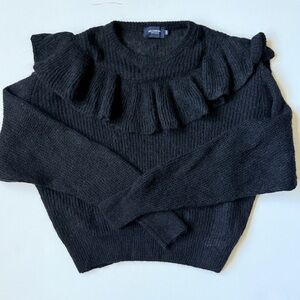Holebrook mohair/merino blend Black Ruffled Sweater women’s medium